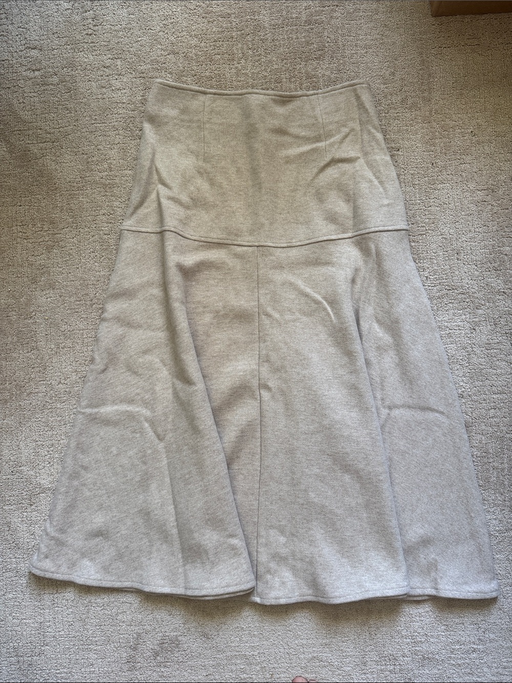OGL Light Gray A-Line Knit Midi Skirt